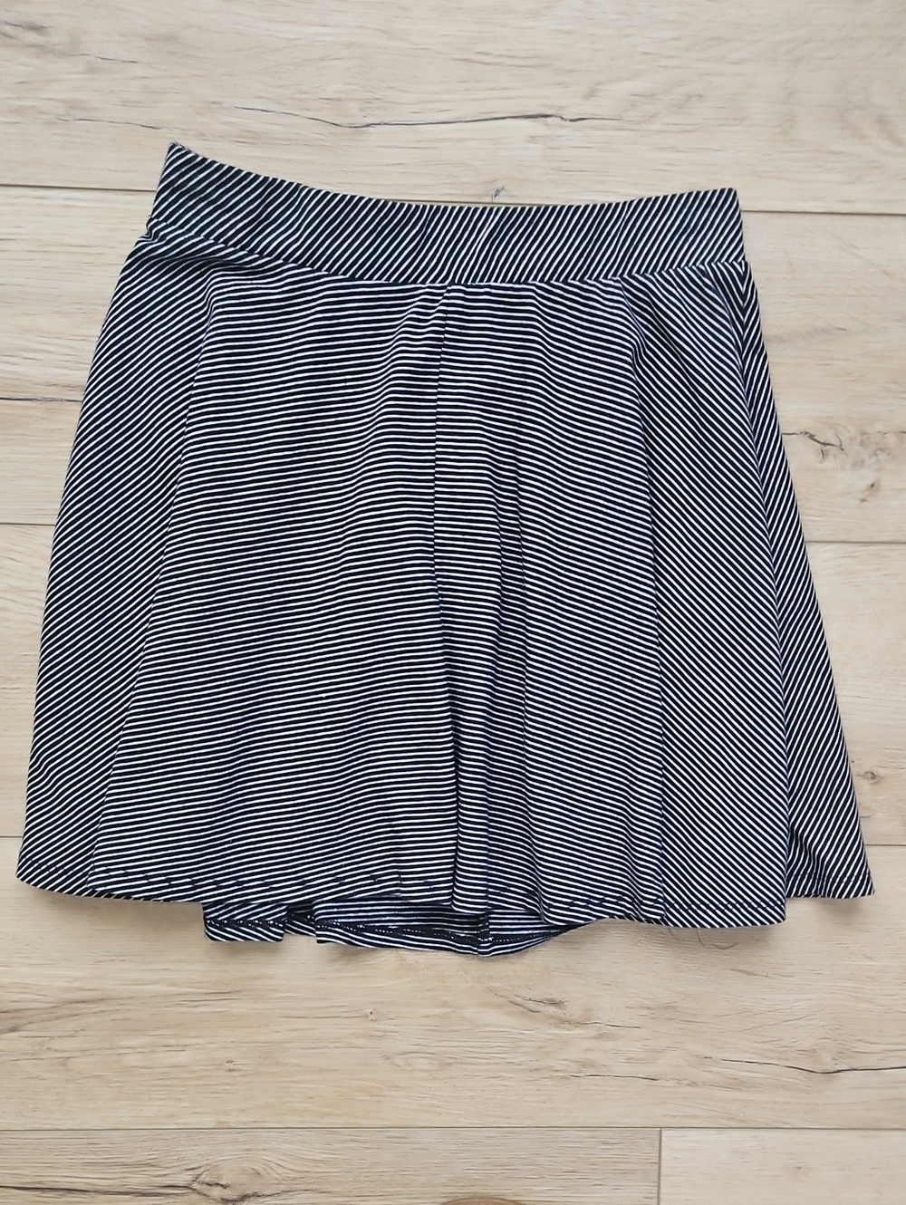 Striped Black and White  Skater Skirt